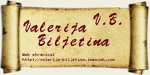 Valerija Biljetina vizit kartica